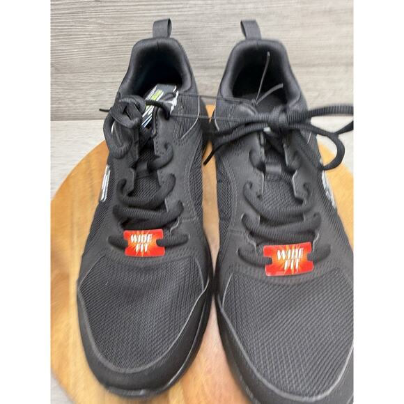 Skechers Work Flex Lite Men’s 10 Black/Black Slip Resistant WR Comfort Wide